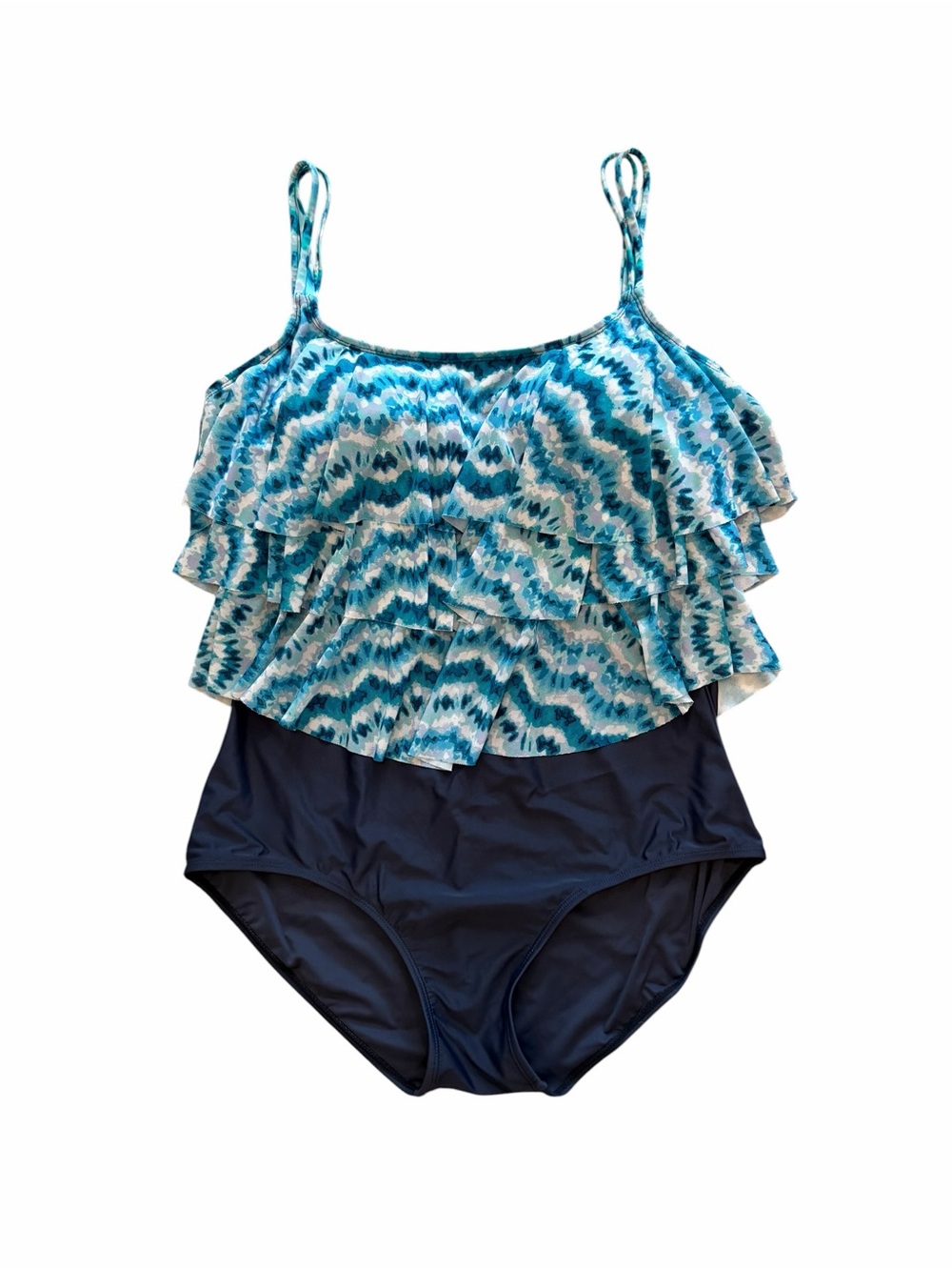 Women’s Blue Ruffle One-Piece Heat Swimwear Swimsuit size 18W